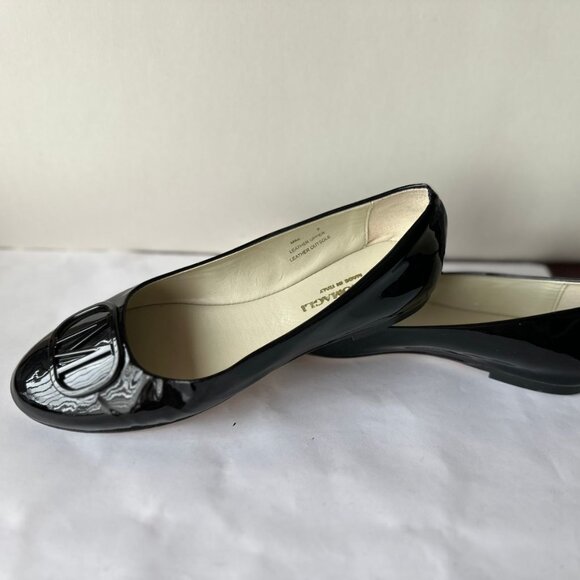 NEW BRUNO MAGLI MIMI BLACK PATENT LEATHER BALLET FLATS Size 7 - Picture 5 of 8